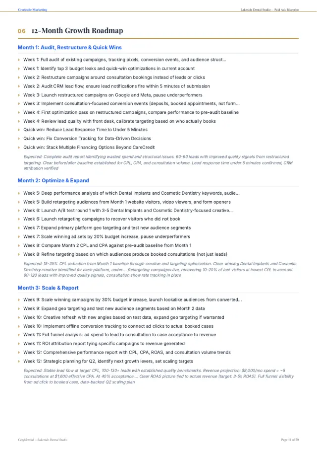 A full Paid Ads Blueprint, fanned out page by page